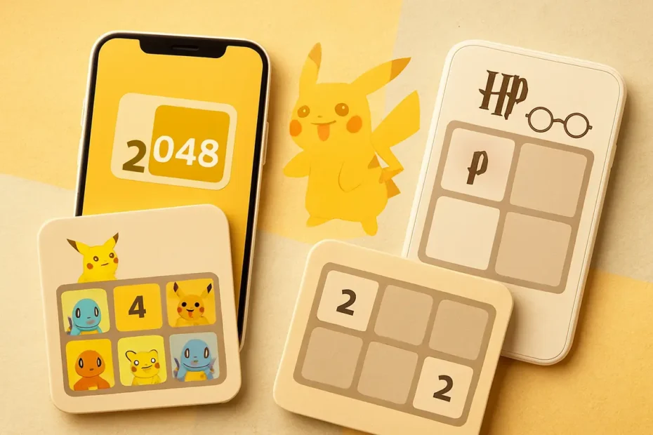 quel est le classement des versions les plus originales de 2048 pokymon harry potter etc